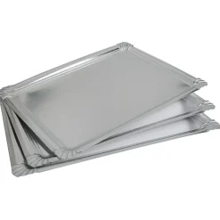 Plateau rectangulaire argenté en carton x3^Gifi