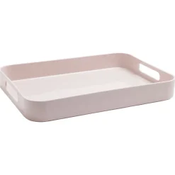 Plateau rectangulaire avec poignées uni rose^Gifi Best
