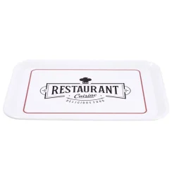 Plateau rectangulaire brasserie "restaurant cuisine" blanc 27x38cm^Gifi