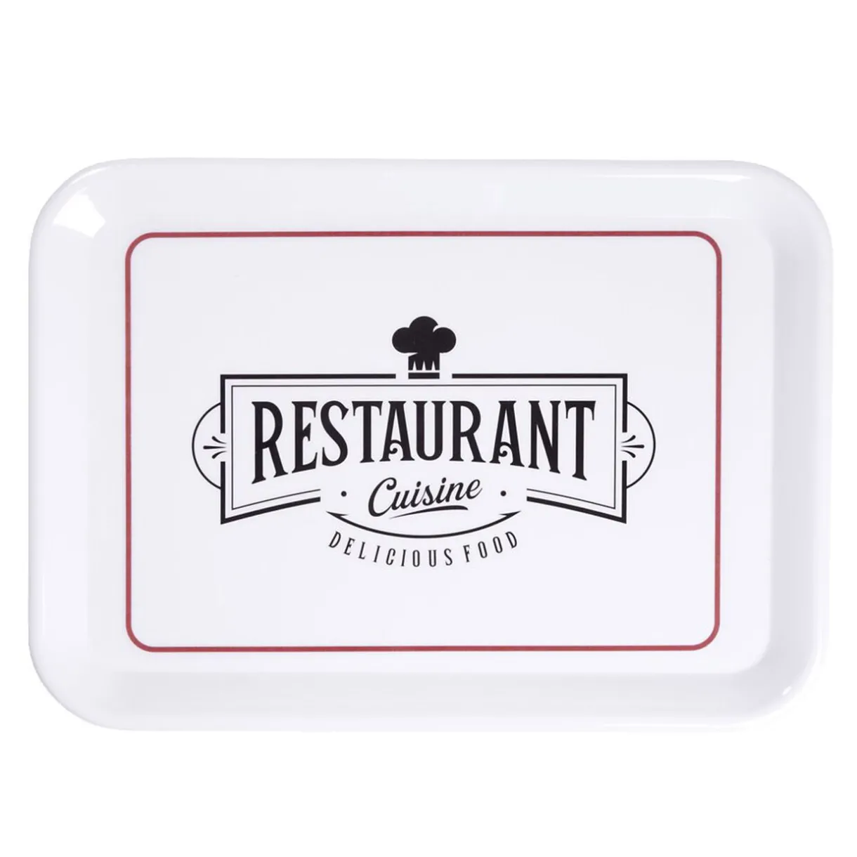 Plateau rectangulaire brasserie "restaurant cuisine" blanc 27x38cm^Gifi