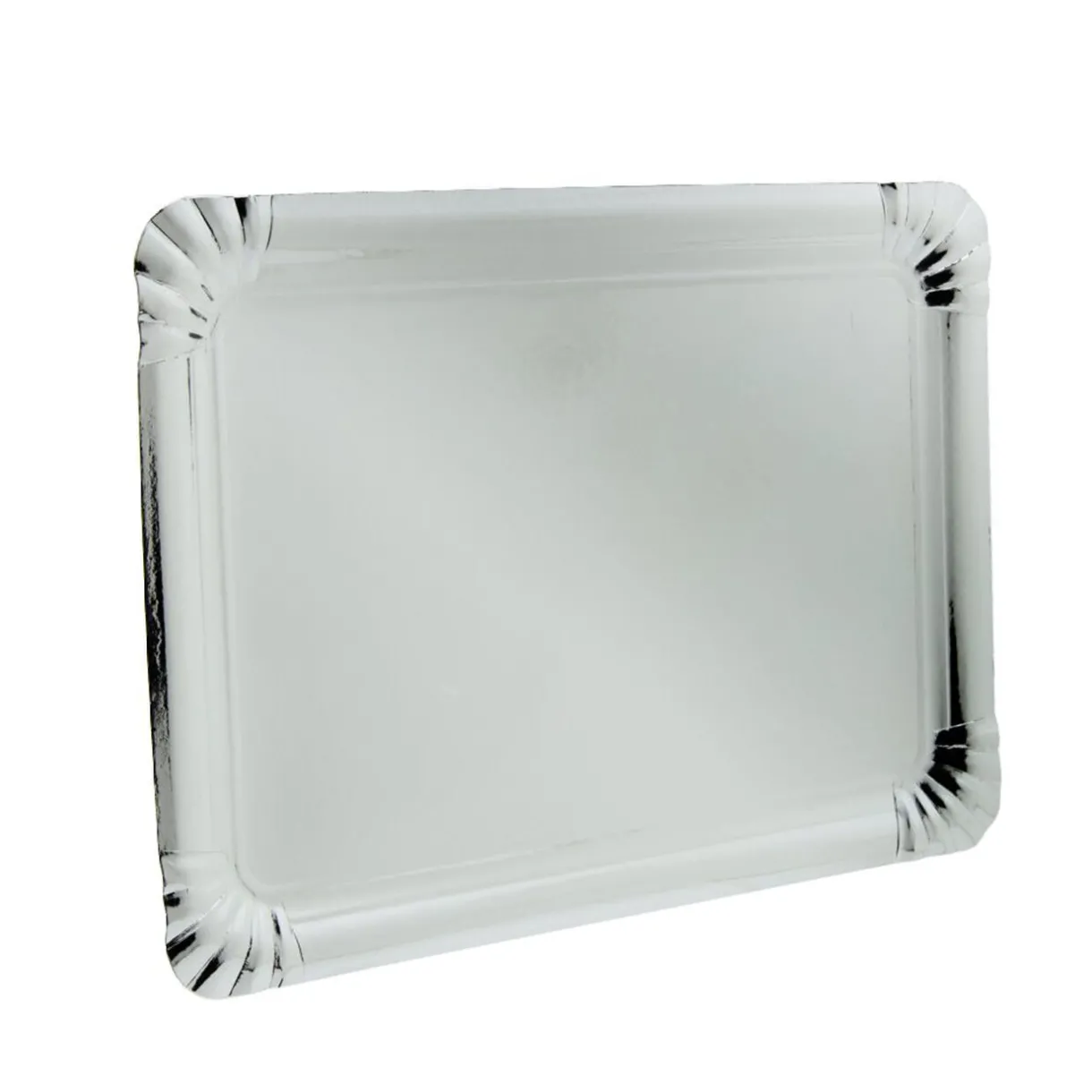 Plateau rectangulaire en carton argenté x 5^Gifi Hot