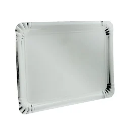 Plateau rectangulaire en carton argenté x 3^Gifi
