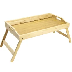 Plateau rectangulaire en bambou pieds rétractables 50x30xH24,5cm^Gifi Sale