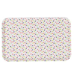Plateau rectangulaire mélamine blanc motif pois multicolores^Gifi New