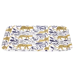 Plateau rectangulaire motif léopard blanc et bleu 27x38cm^Gifi Online