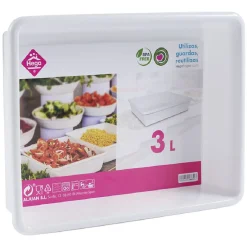 Plateau rectangulaire plastique blanc 3L^Gifi New