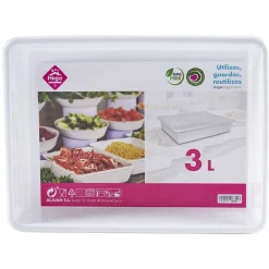 Plateau rectangulaire plastique blanc 3L^Gifi New