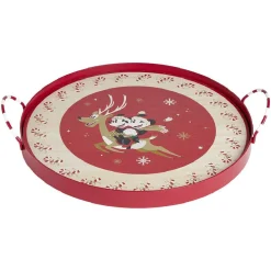 Plateau rond Disney Mickey en bois avec anse métal Ø35cm^Gifi Clearance