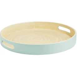 Plateau rond en bambou coloré^Gifi Outlet