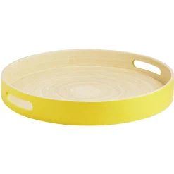 Plateau rond en bambou coloré^Gifi Outlet