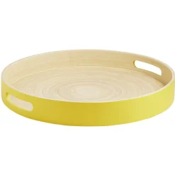 Plateau rond en bambou coloré Ø35 cm^Gifi
