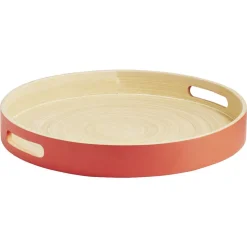 Plateau rond en bambou coloré Ø35 cm^Gifi