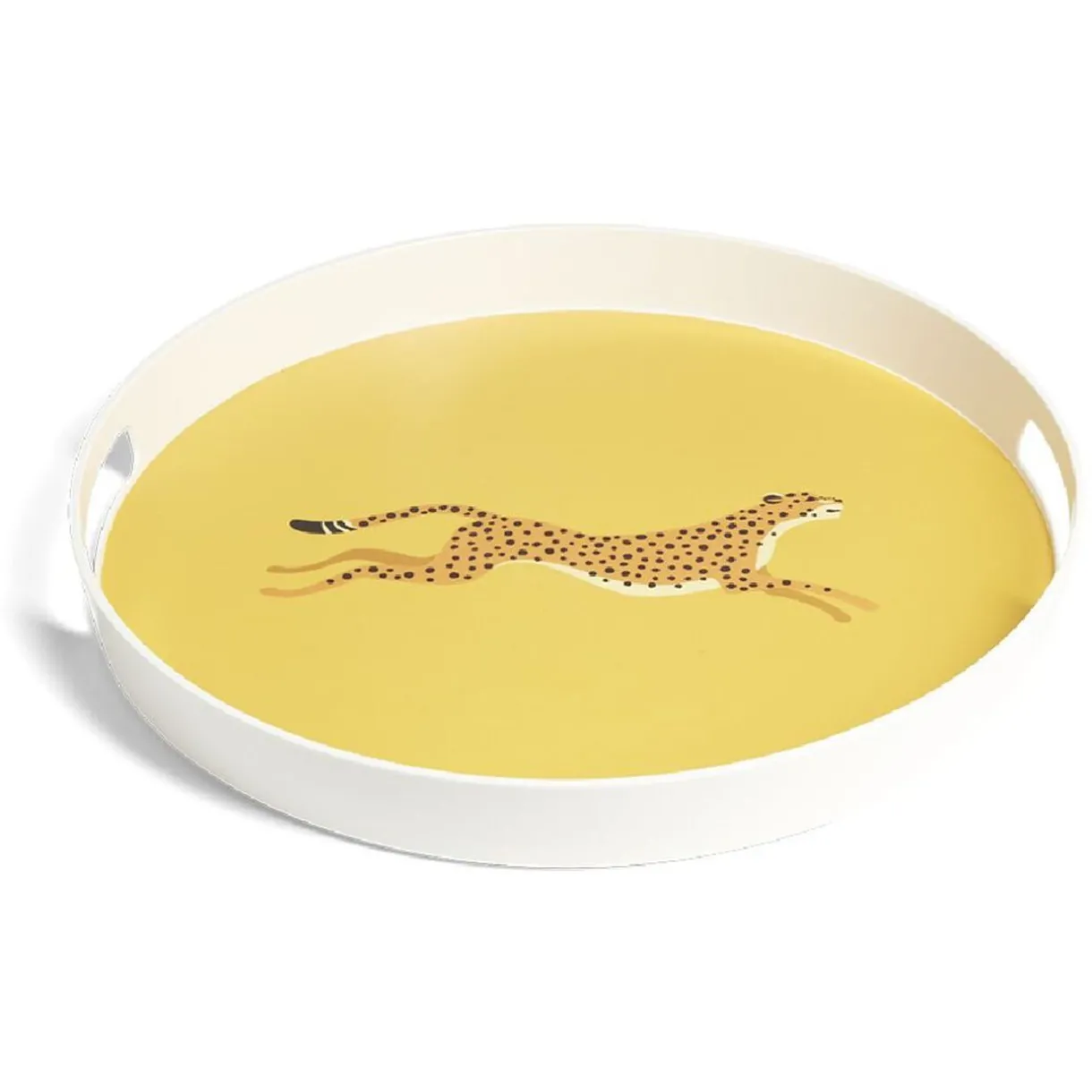 Plateau rond léopard mélaminé jaune Ø34,5xH4,1cm^Gifi