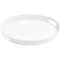 Plateau rond mélamine uni blanc^Gifi New