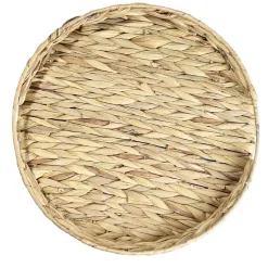 Plateau rond naturel en jacinthe tressée Ø35xH5cm^Gifi Sale