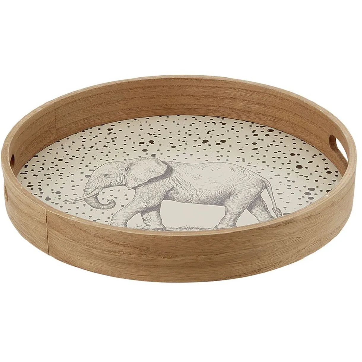 Plateau rond naturel motif éléphant^Gifi Best