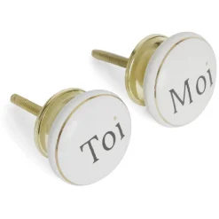 New Gifi Poignée de meuble en céramique x2