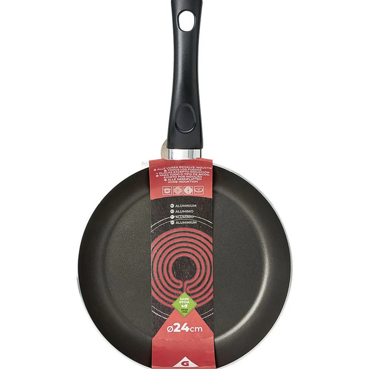 Poêle aluminium noir et rouge Ø24cm^Gifi Best