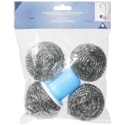 Nettoyage Et Entretien|Gifi Éponge spirale en inox à récurer avec poignée x4