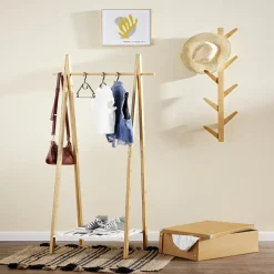 Rangement|Gifi Portant bambou avec étagère pour accessoires 64x44xH160cm