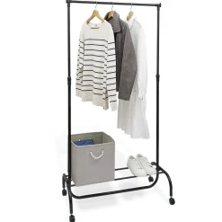 Rangement|Gifi Portant réglable en métal avec tablette de rangement noir 86x43xH110/180cm