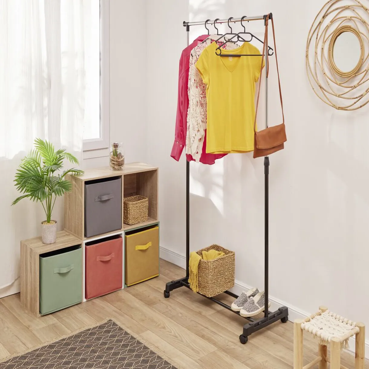 Rangement|Gifi Portant simple hauteur extensible 97-160 cm