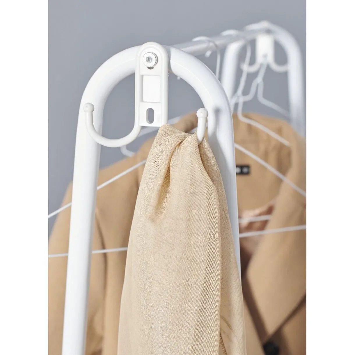 Rangement|Gifi Portant vêtement simple blanc avec 2 tablettes