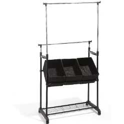 Rangement|Gifi Portant vêtements double avec 3 panières