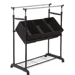 Rangement|Gifi Portant vêtements double avec 3 panières