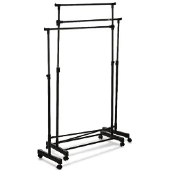 Rangement|Gifi Portant vêtements triple à roulettes