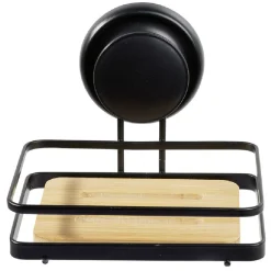 Hot Gifi Porte savon bambou métal noir