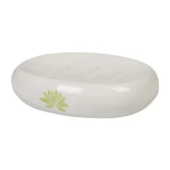 New Gifi Porte savon blanc fleur zen
