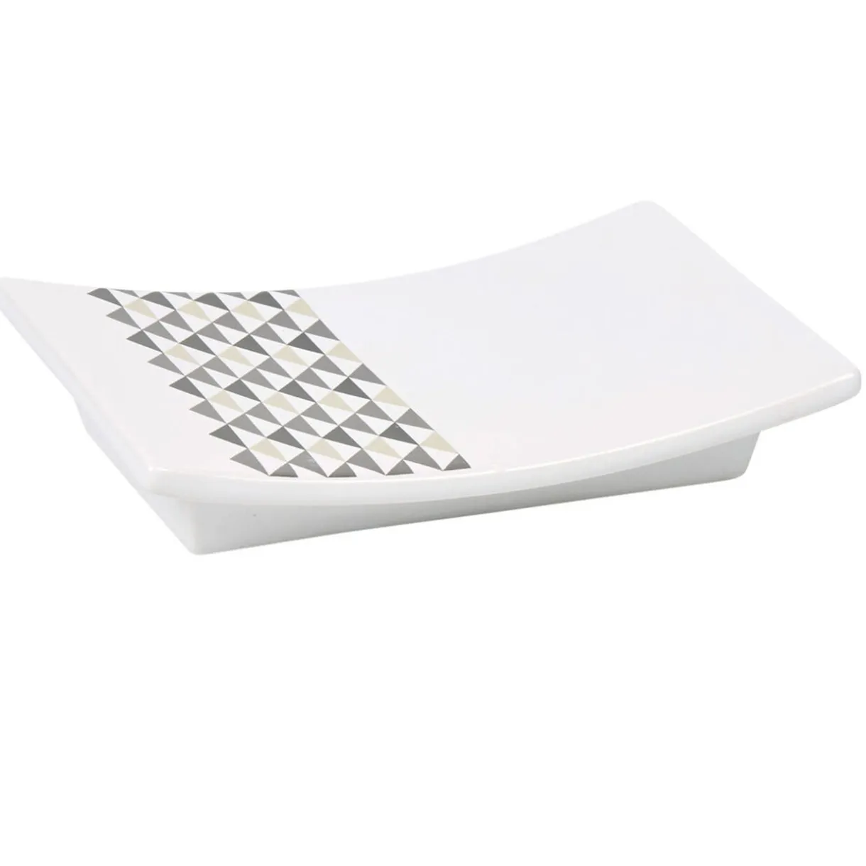 Discount Gifi Porte savon blanc motif triangles