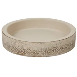 Online Gifi Porte savon rond ciment gravé beige naturel