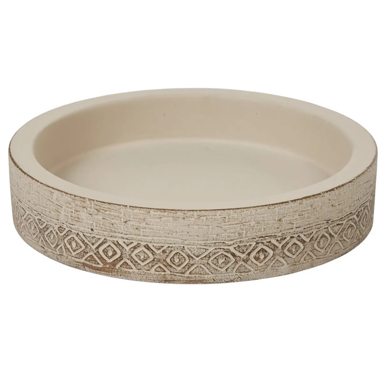 Sale Gifi Porte savon rond ciment gravé beige