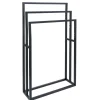 Outlet Gifi Porte serviette 3 niveaux métal noir