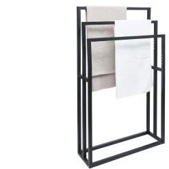 Outlet Gifi Porte serviette 3 niveaux métal noir