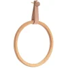 Gifi Porte serviette anneau en bois et cuir