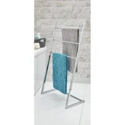 Sale Gifi Porte serviettes en métal gris blanc