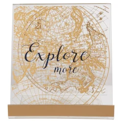 New Gifi Porte tablette transparent imprimé globe doré