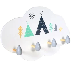 Rangement|Gifi Porte-manteau mural bois forme nuage L.34 x l.5,5 x H.22 cm