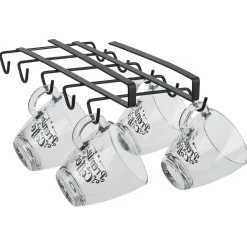 Porte-mugs avec 10 crochets en métal noir - L28xl.14xH.5.5cm^Gifi Outlet