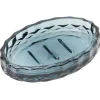 New Gifi Porte-savon en verre effet cristallin bleu 12x8xH2,5cm