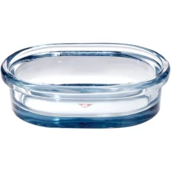 Hot Gifi Porte-savon en verre transparent bleu 13,3x9,8xH3,8cm