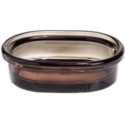 Hot Gifi Porte-savon en verre transparent ambre brun 13,3x9,8xH3,8cm
