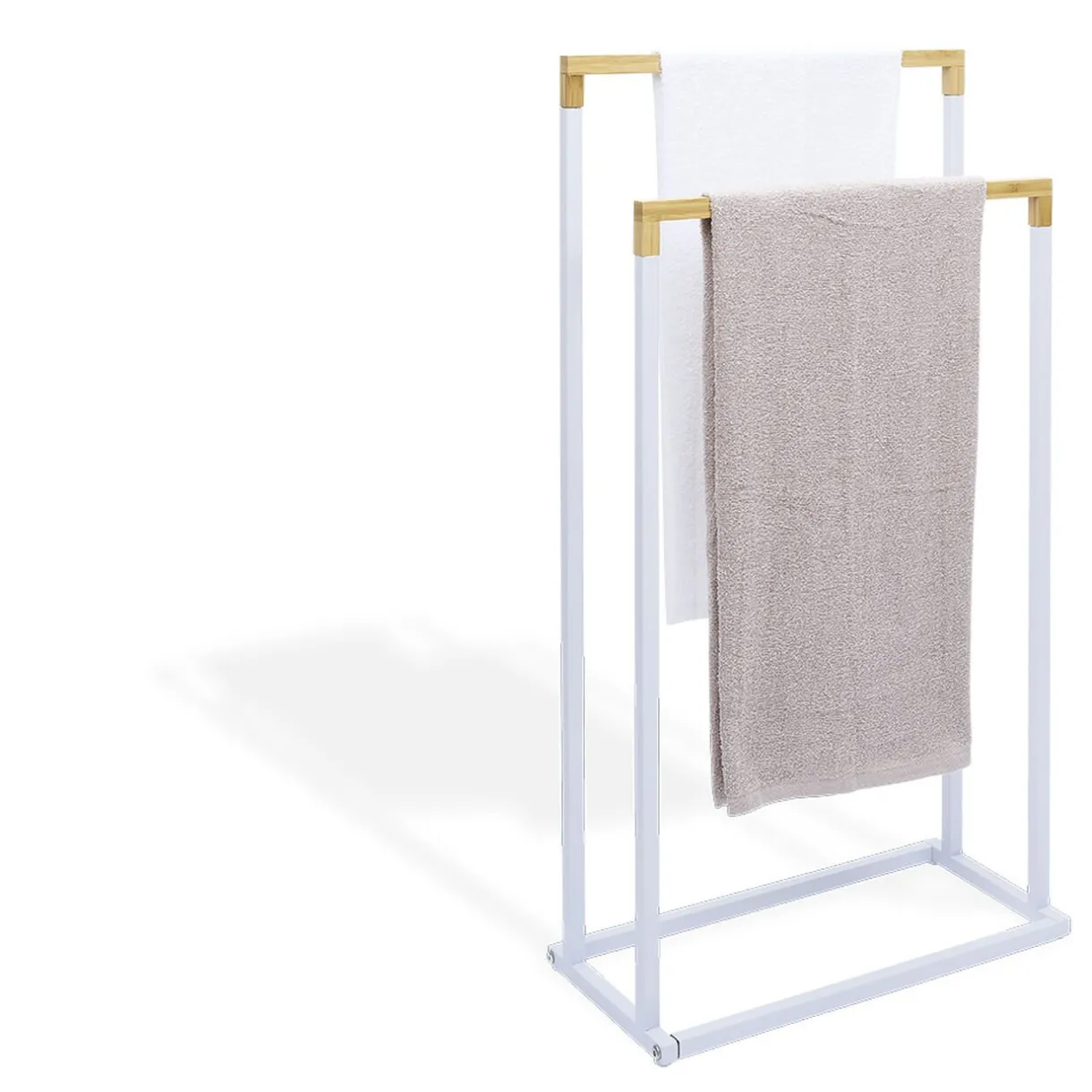 Clearance Gifi Porte-serviettes 2 niveaux blanc et naturel