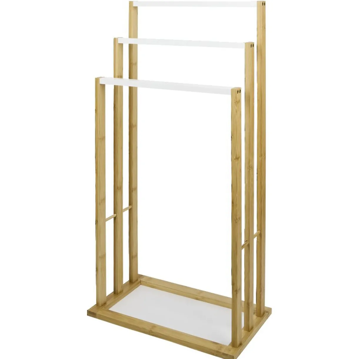 Sale Gifi Porte-serviettes en bambou naturel et blanc 42x24xH81,5cm