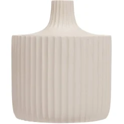 Gifi Pot à coton plastique rose effet rainuré Ø9xH10cm