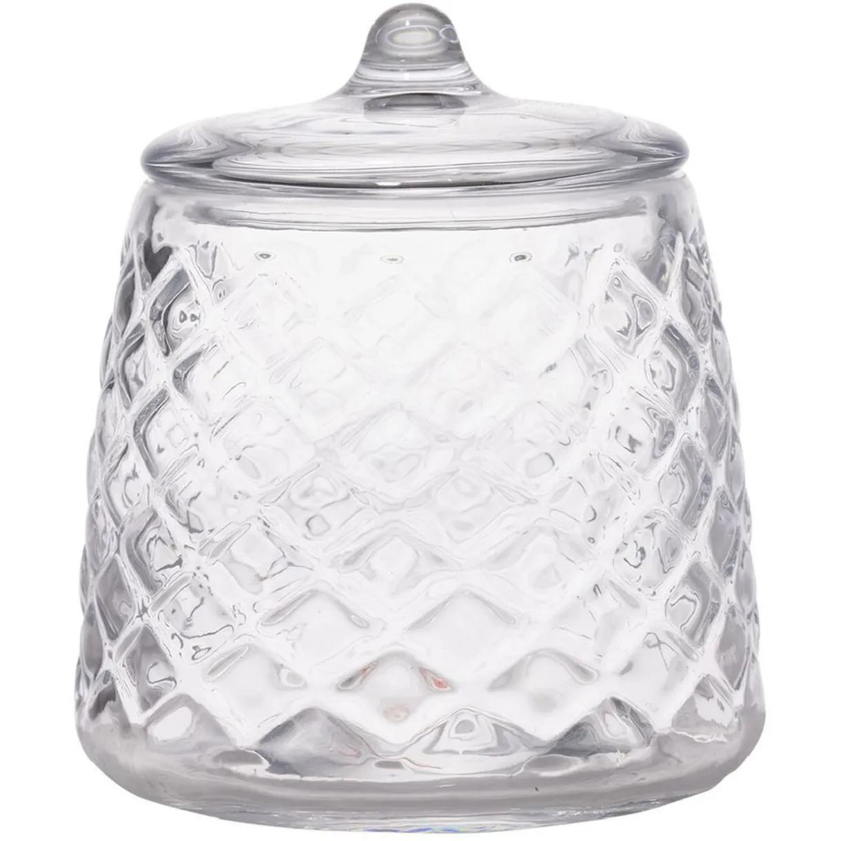 Outlet Gifi Pot à coton verre transparent Ø10xH12cm