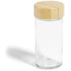 Pot à épice en verre et couvercle bambou Ø4,7xH9,8cm^Gifi Outlet